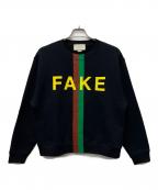 GUCCIグッチ）の古着「クルーネックスウェット」｜ネイビー