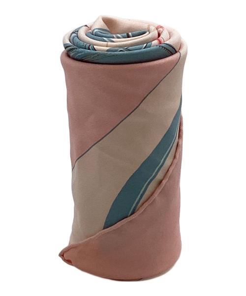 HERMES（エルメス）HERMES (エルメス) スカーフ ピンク×スカイブルーの古着・服飾アイテム