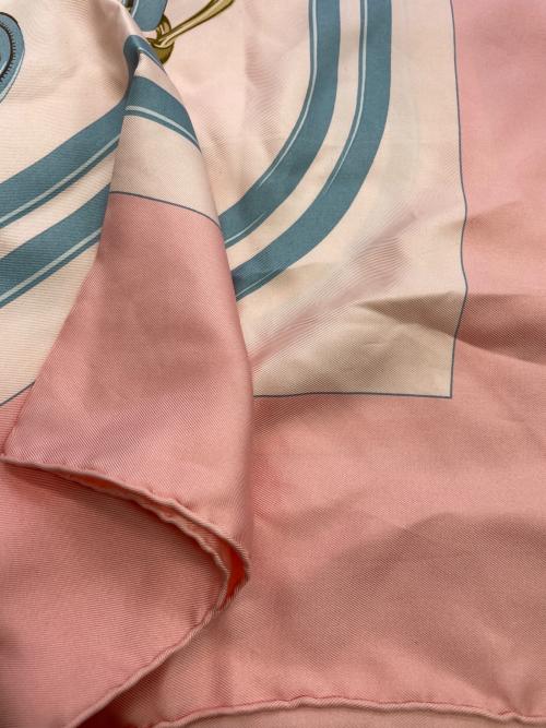 HERMES（エルメス）HERMES (エルメス) スカーフ ピンク×スカイブルーの古着・服飾アイテム