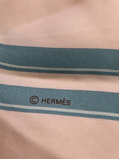 HERMES（エルメス）HERMES (エルメス) スカーフ ピンク×スカイブルーの古着・服飾アイテム