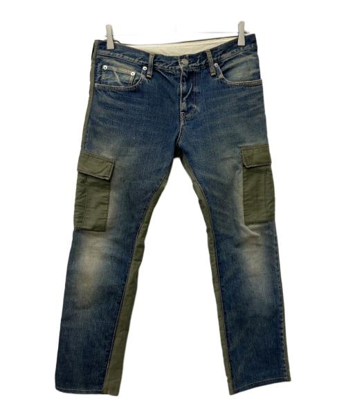 UNDERCOVERISM（アンダーカバーイズム）UNDERCOVERISM (アンダーカバーイズム) ハイブリッドカーゴパンツ ブルー×オリーブ サイズ:３の古着・服飾アイテム