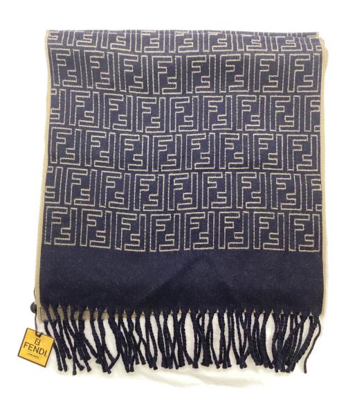FENDI（フェンディ）FENDI (フェンディ) マフラー ベージュ×ブラックの古着・服飾アイテム
