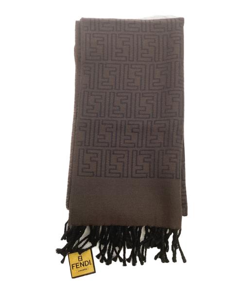 FENDI（フェンディ）FENDI (フェンディ) マフラー ブラック×ブラウンの古着・服飾アイテム