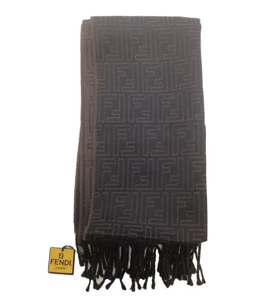 FENDI（フェンディ）FENDI (フェンディ) マフラー ブラック×ブラウンの古着・服飾アイテム