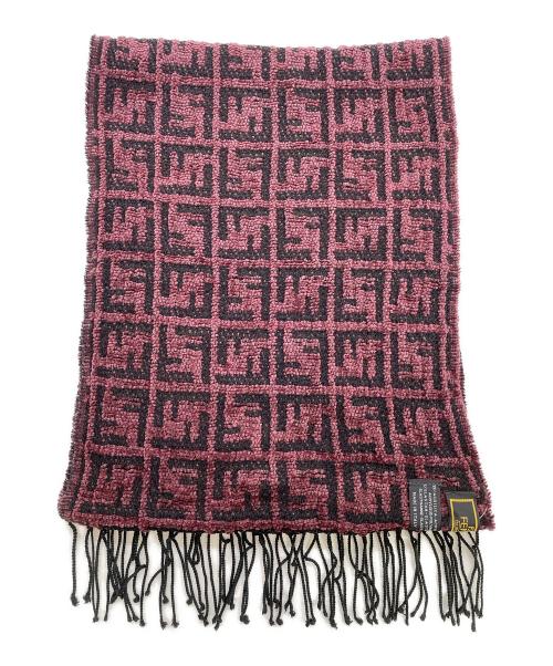 FENDI（フェンディ）FENDI (フェンディ) マフラー レッド×ブラックの古着・服飾アイテム