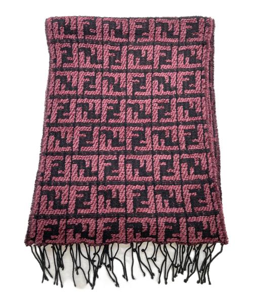 FENDI（フェンディ）FENDI (フェンディ) マフラー レッド×ブラックの古着・服飾アイテム