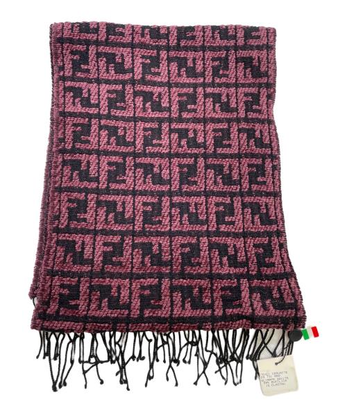 FENDI（フェンディ）FENDI (フェンディ) マフラー レッド×ブラックの古着・服飾アイテム