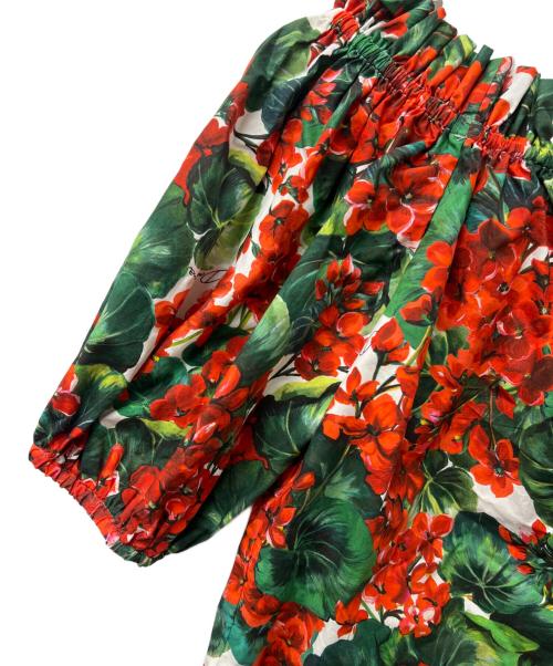 DOLCE & GABBANA（ドルチェ＆ガッバーナ）DOLCE & GABBANA (ドルチェ＆ガッバーナ) 半袖ブラウス レッド×グリーン サイズ:３８の古着・服飾アイテム