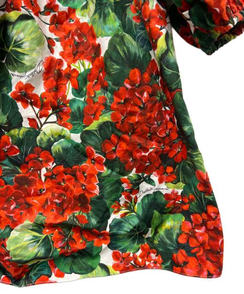 DOLCE & GABBANA（ドルチェ＆ガッバーナ）DOLCE & GABBANA (ドルチェ＆ガッバーナ) 半袖ブラウス レッド×グリーン サイズ:３８の古着・服飾アイテム