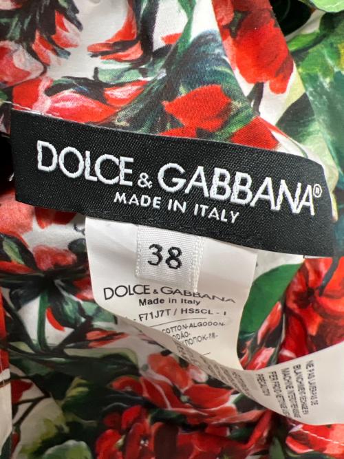 DOLCE & GABBANA（ドルチェ＆ガッバーナ）DOLCE & GABBANA (ドルチェ＆ガッバーナ) 半袖ブラウス レッド×グリーン サイズ:３８の古着・服飾アイテム