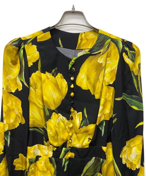 DOLCE & GABBANA（ドルチェ＆ガッバーナ）DOLCE & GABBANA (ドルチェ＆ガッバーナ) 長袖ブラウス イエロー×ブラック サイズ:４０の古着・服飾アイテム