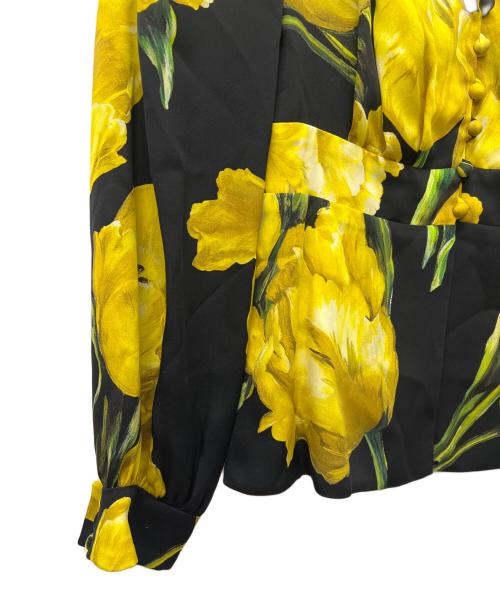 DOLCE & GABBANA（ドルチェ＆ガッバーナ）DOLCE & GABBANA (ドルチェ＆ガッバーナ) 長袖ブラウス イエロー×ブラック サイズ:４０の古着・服飾アイテム