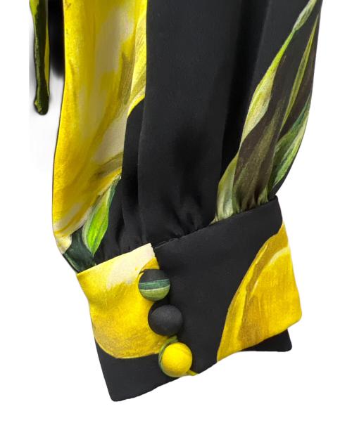 DOLCE & GABBANA（ドルチェ＆ガッバーナ）DOLCE & GABBANA (ドルチェ＆ガッバーナ) 長袖ブラウス イエロー×ブラック サイズ:４０の古着・服飾アイテム