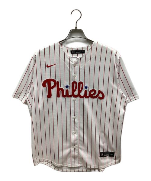 NIKE（ナイキ）NIKE (ナイキ) ベースボールシャツ ホワイト×レッド サイズ:Lの古着・服飾アイテム