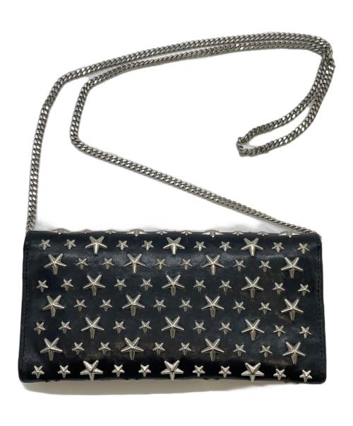 JIMMY CHOO（ジミーチュウ）JIMMY CHOO (ジミーチュウ) ショルダーウォレット ブラックの古着・服飾アイテム