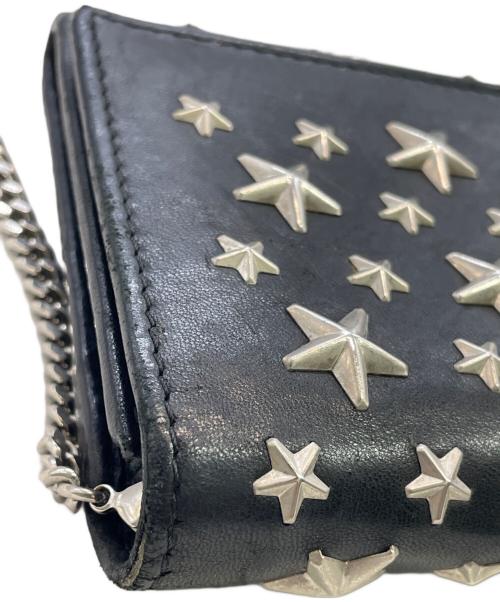 JIMMY CHOO（ジミーチュウ）JIMMY CHOO (ジミーチュウ) ショルダーウォレット ブラックの古着・服飾アイテム