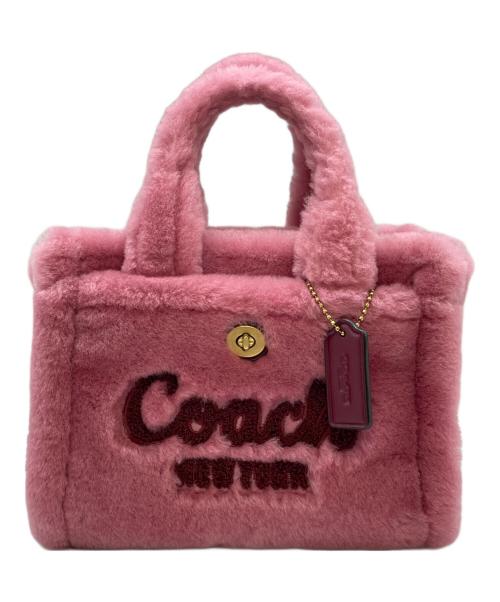 COACH（コーチ）COACH (コーチ) カーゴ トート バッグ 20・シアリング ピンクの古着・服飾アイテム