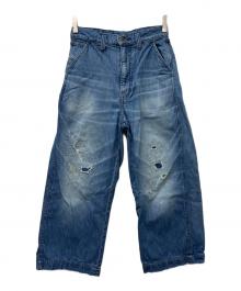 Hysteric Glamour（ヒステリックグラマー）の古着「DUR加工 ワイドデニムパンツ」｜ブルー