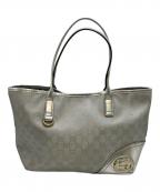 GUCCIグッチ）の古着「GGキャンバス インターロッキング ニューブリット トートバッグ」｜シルバー