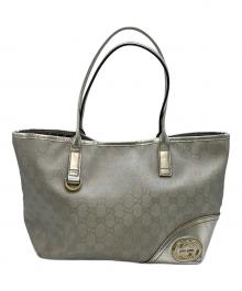 GUCCI（グッチ）の古着「GGキャンバス インターロッキング ニューブリット トートバッグ」｜シルバー