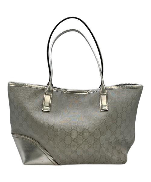 GUCCI（グッチ）GUCCI (グッチ) GGキャンバス インターロッキング ニューブリット トートバッグ シルバー サイズ:下記参照の古着・服飾アイテム