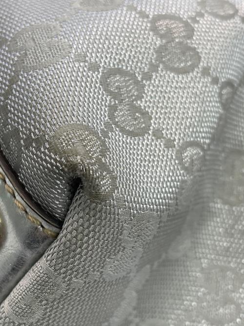 GUCCI（グッチ）GUCCI (グッチ) GGキャンバス インターロッキング ニューブリット トートバッグ シルバー サイズ:下記参照の古着・服飾アイテム