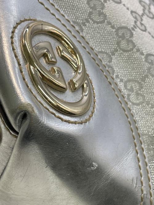 GUCCI（グッチ）GUCCI (グッチ) GGキャンバス インターロッキング ニューブリット トートバッグ シルバー サイズ:下記参照の古着・服飾アイテム