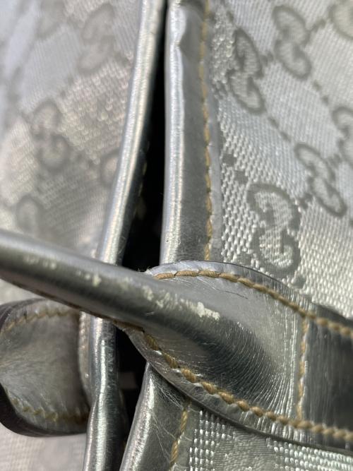 GUCCI（グッチ）GUCCI (グッチ) GGキャンバス インターロッキング ニューブリット トートバッグ シルバー サイズ:下記参照の古着・服飾アイテム