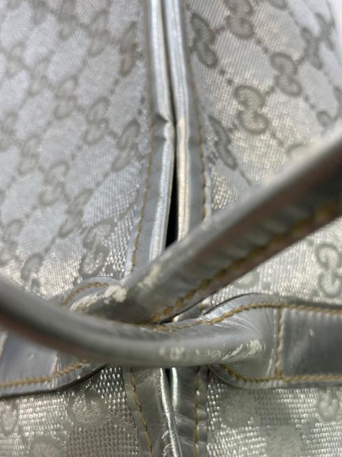 GUCCI（グッチ）GUCCI (グッチ) GGキャンバス インターロッキング ニューブリット トートバッグ シルバー サイズ:下記参照の古着・服飾アイテム