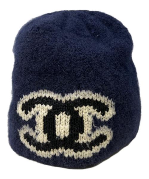 CHANEL（シャネル）CHANEL (シャネル) ニット帽 ネイビーの古着・服飾アイテム