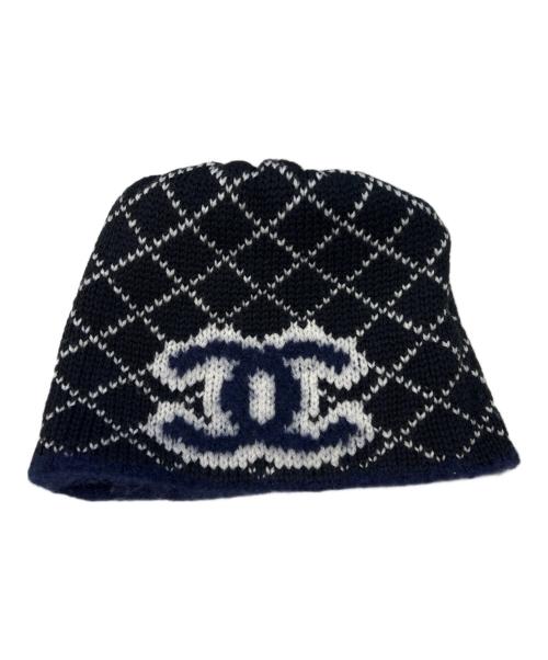 CHANEL（シャネル）CHANEL (シャネル) ニット帽 ネイビーの古着・服飾アイテム