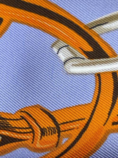 HERMES（エルメス）HERMES (エルメス) シルクスカーフ パープル×オレンジの古着・服飾アイテム
