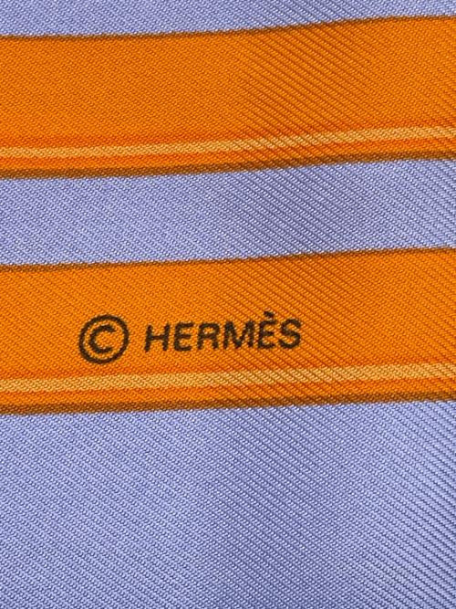HERMES（エルメス）HERMES (エルメス) シルクスカーフ パープル×オレンジの古着・服飾アイテム