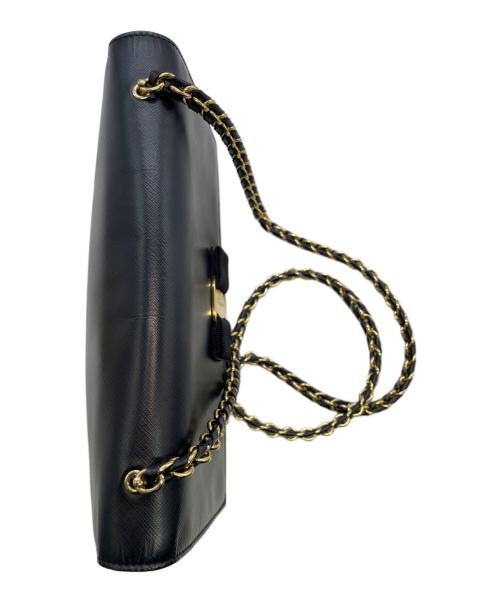 Salvatore Ferragamo（サルヴァトーレ フェラガモ）Salvatore Ferragamo (サルヴァトーレ フェラガモ) チェーンショルダーバッグ ブラックの古着・服飾アイテム