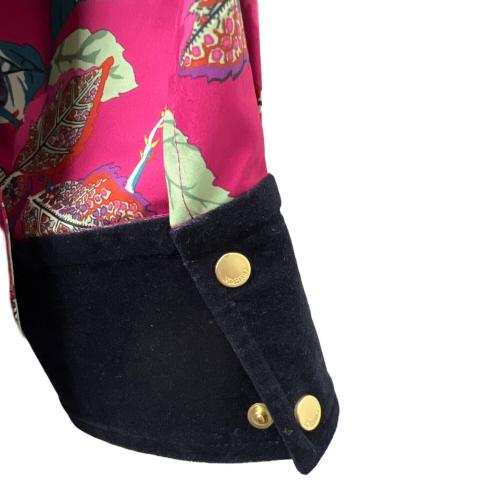 SOULEIADO（ソレイアード）SOULEIADO (ソレイアード) リサイクルプリント ボンディングコーチジャケット ショッキングピンク サイズ:３６の古着・服飾アイテム