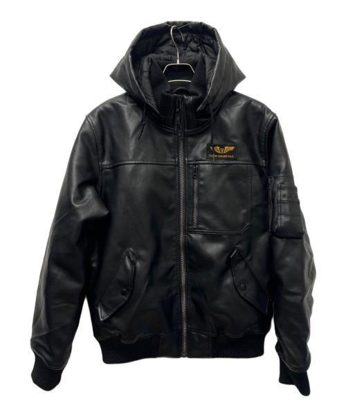 VALLEY APPAREL（バレー アパレル）VALLEY APPAREL (バレー アパレル) フェイクレザージャケット ブラック サイズ:Ｌの古着・服飾アイテム