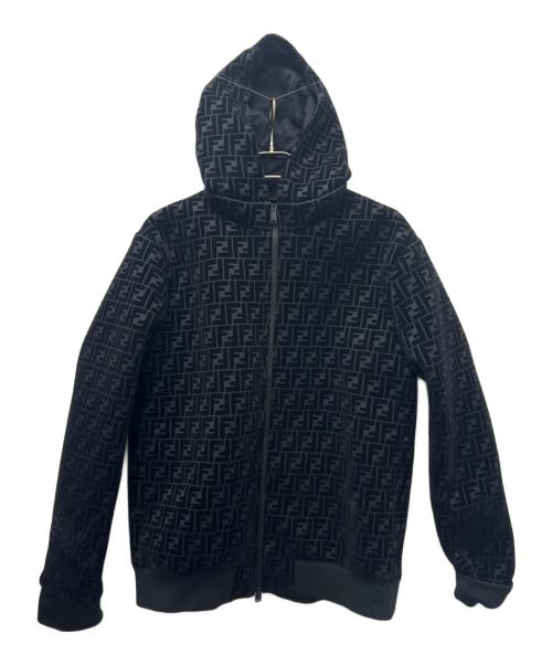 FENDI（フェンディ）FENDI (フェンディ) ズッカ柄ジップパーカー ブラック サイズ:５２の古着・服飾アイテム
