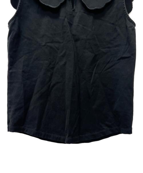 Ron Herman（ロンハーマン）Ron Herman (ロンハーマン) スカラップセーラーノースリーブカットソー ブラック サイズ:ＸＳの古着・服飾アイテム