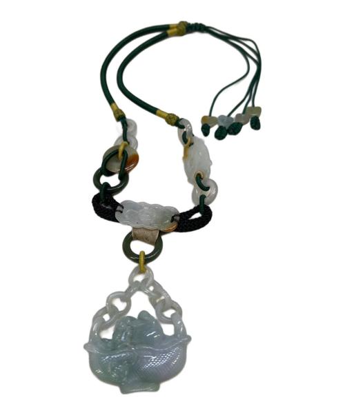 ノーブランド（ノーブランド）ノーブランド (ノーブランド) ストーンネックレス グリーンの古着・服飾アイテム