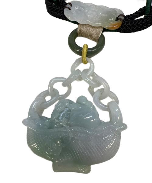 ノーブランド（ノーブランド）ノーブランド (ノーブランド) ストーンネックレス グリーンの古着・服飾アイテム