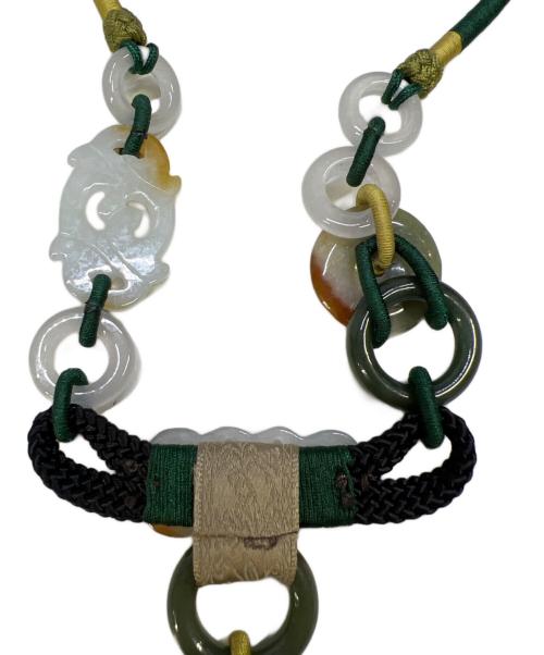 ノーブランド（ノーブランド）ノーブランド (ノーブランド) ストーンネックレス グリーンの古着・服飾アイテム