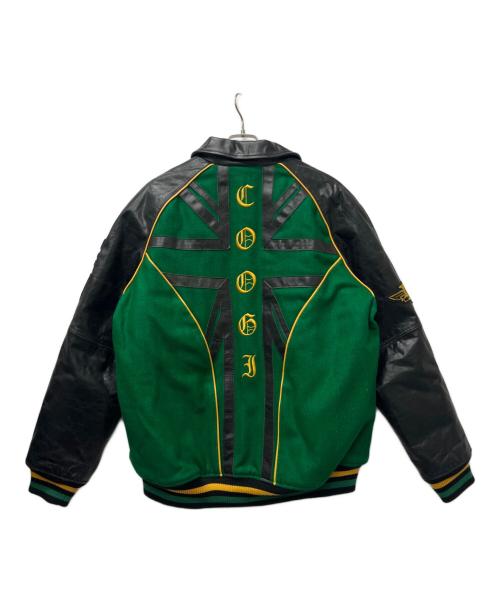 Coogi（クージー）Coogi (クージー) スタジャン グリーン×ブラック サイズ:Ｌの古着・服飾アイテム
