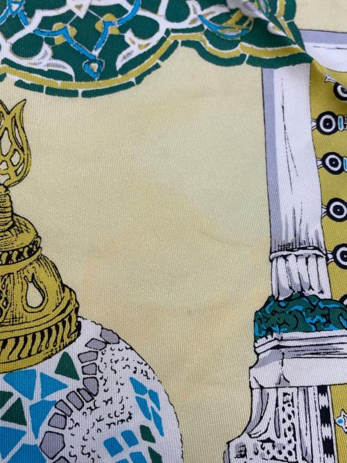 manipuri（マニプリ）manipuri (マニプリ) シルクスカーフ65 イエロー×グリーンの古着・服飾アイテム