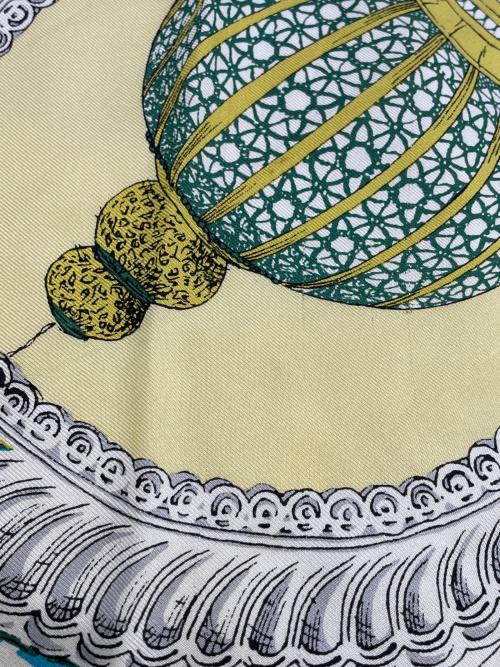 manipuri（マニプリ）manipuri (マニプリ) シルクスカーフ65 イエロー×グリーンの古着・服飾アイテム