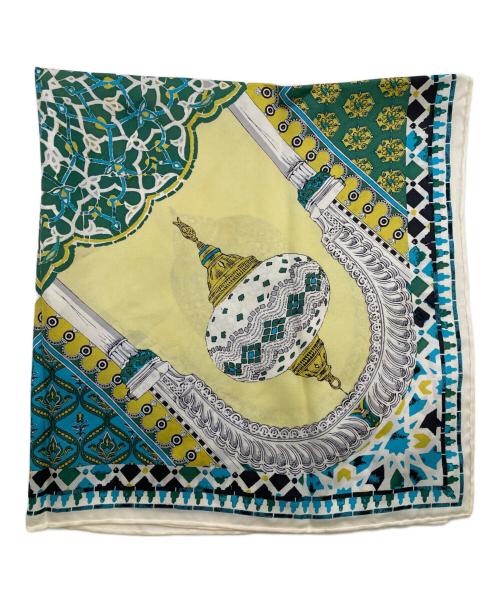 manipuri（マニプリ）manipuri (マニプリ) シルクスカーフ65 イエロー×グリーンの古着・服飾アイテム