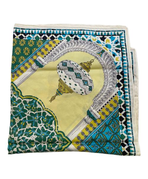 manipuri（マニプリ）manipuri (マニプリ) シルクスカーフ65 イエロー×グリーンの古着・服飾アイテム