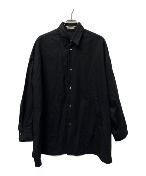 CLANE HOMME（クラネ オム）CLANE HOMME (クラネ オム) OVER SIZE FLANNEL SHIRT ブラック サイズ:１の古着・服飾アイテム