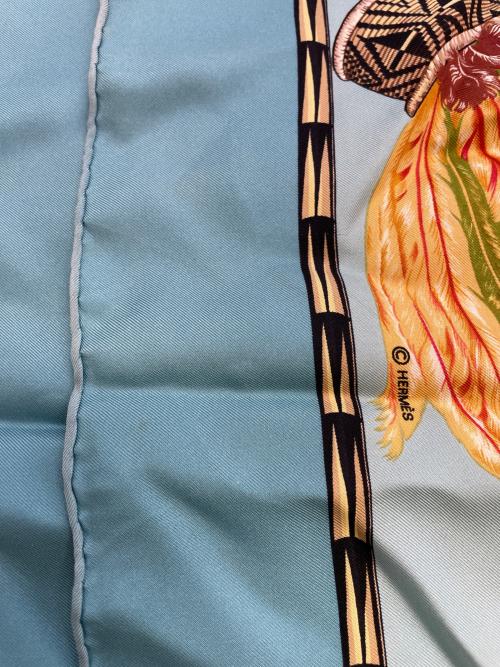 HERMES（エルメス）HERMES (エルメス) カレ　90　BRAZIL スカイブルーの古着・服飾アイテム