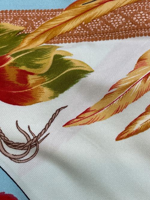 HERMES（エルメス）HERMES (エルメス) カレ　90　BRAZIL スカイブルーの古着・服飾アイテム