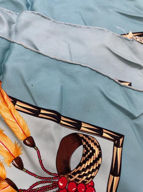 HERMES（エルメス）HERMES (エルメス) カレ　90　BRAZIL スカイブルーの古着・服飾アイテム